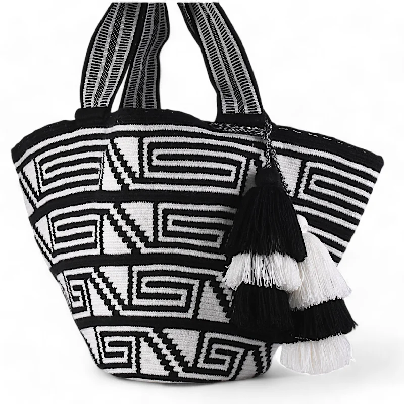 Handmade Black & White Tote Bag