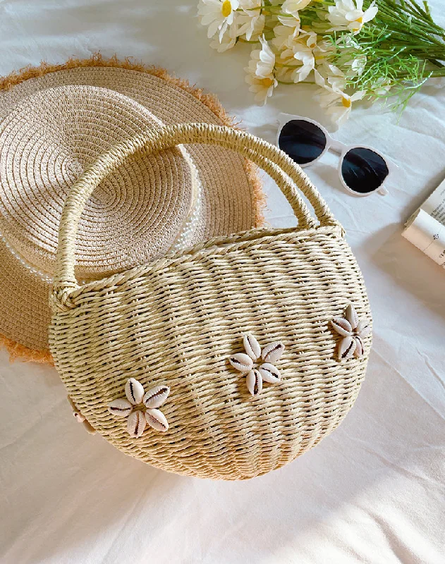 Elena Handbags Summer Straw Basket Bag