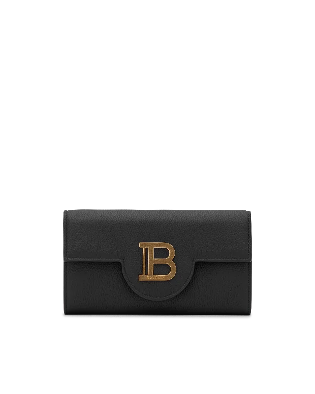 B-Buzz Grained Leather Wallet On Chain