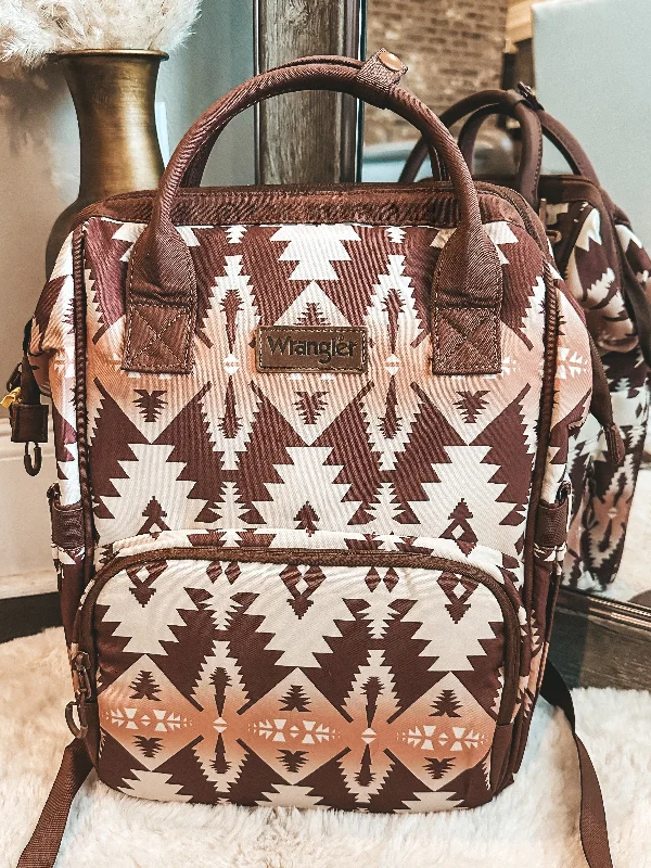 Wrangler Aztec Diaper Bag in Brown