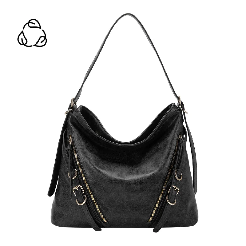 Sloane Black Recycled Vegan Shoulder Bag