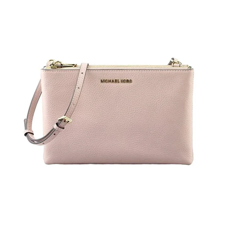 Michael Kors Jet Set Double Gusset Crossbody Vanilla/Pink (35F8GTVC3B)