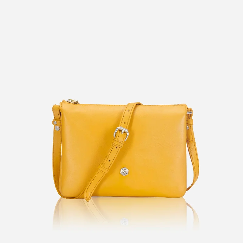 Slim Ladies Leather Crossbody, Amber