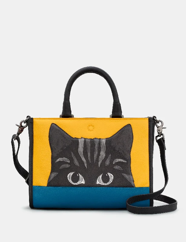 Cat Colour Block Leather Multiway Grab Bag