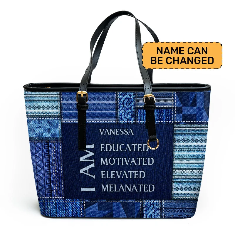 I Am - Jean Personalized Leather Totebag SB28