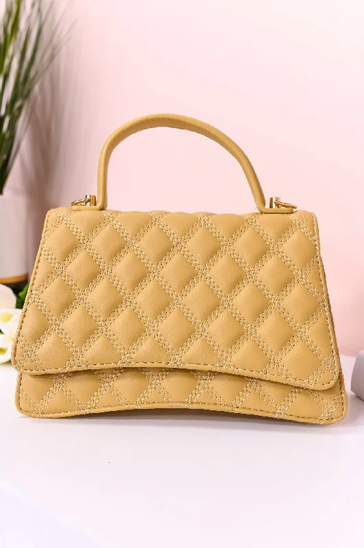 Give You Grace Vintage Mustard Quilted Bag - BAG1726VMU