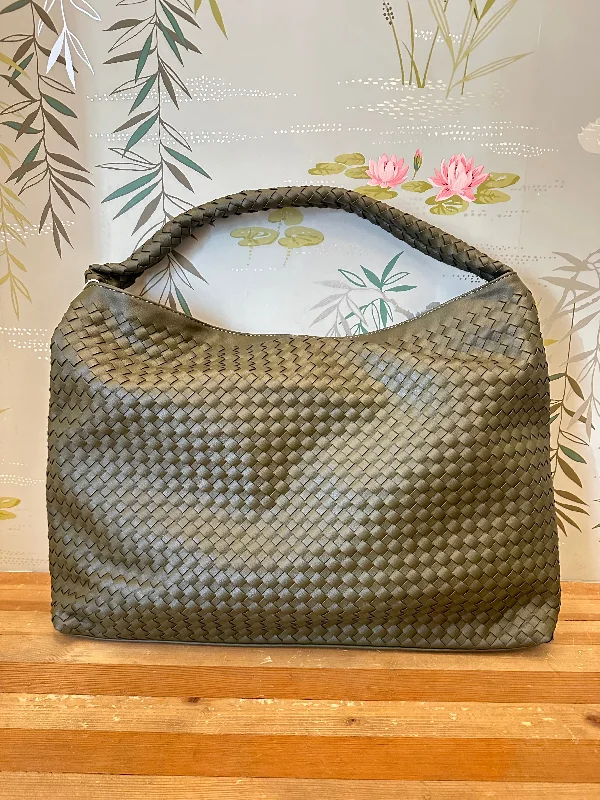 Drew Large Woven Bag Olive