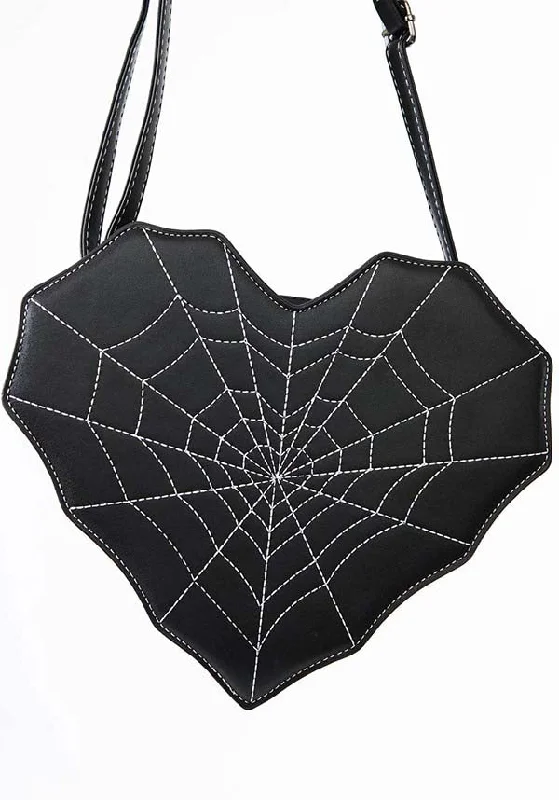 Spiderweb Heart [Black] | HANDBAG*