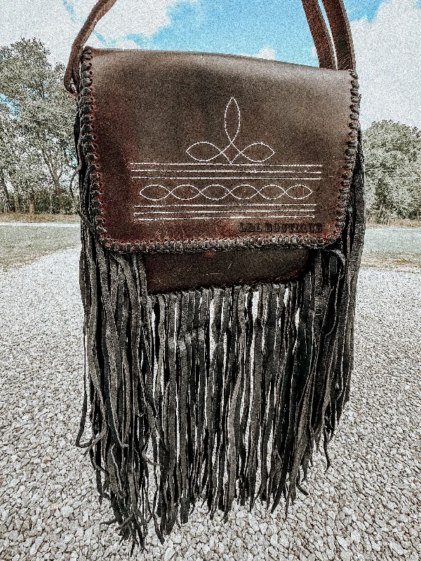 Leather Boot Stitched Crossbody