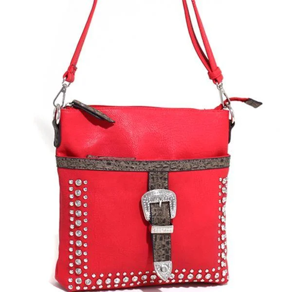 Women's Western Rhinestone Studded Messenger Bag