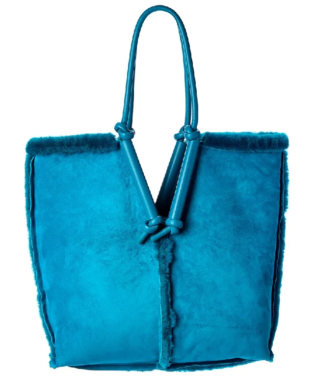 Bottega Veneta Bolster Shearling & Leather Tote