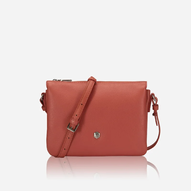 Slim Ladies Leather Crossbody, Apricot