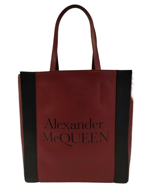 Alexander McQueen   Leather Signature Logo Shopper Tote