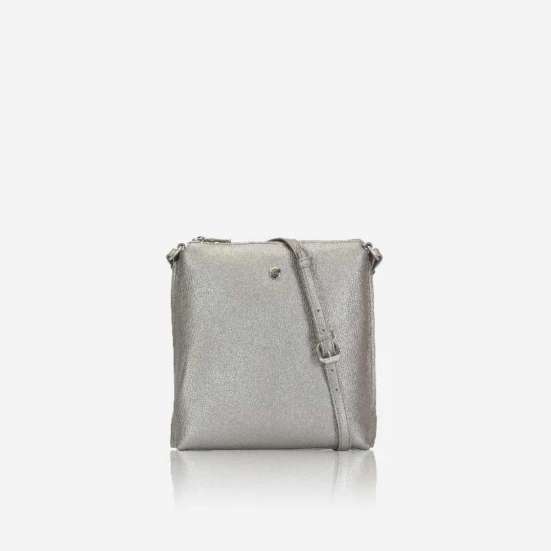 Osaka Essentials Crossbody Bag, Metallic Silver