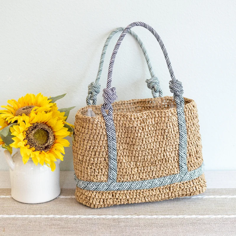 Elena Handbags Beach Straw Woven Tote Bag