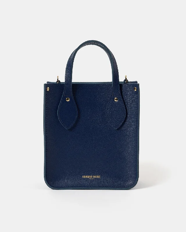 The Mini Tote - Blueberry Saffiano