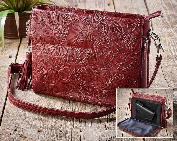 Red Tooled Leather