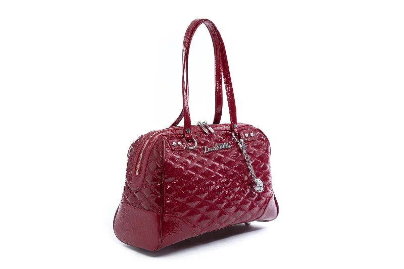 Red Crinkle Patent Temptress Medium Tote