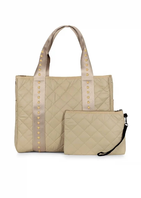 Jaime Avenue Tote Bag In Buff