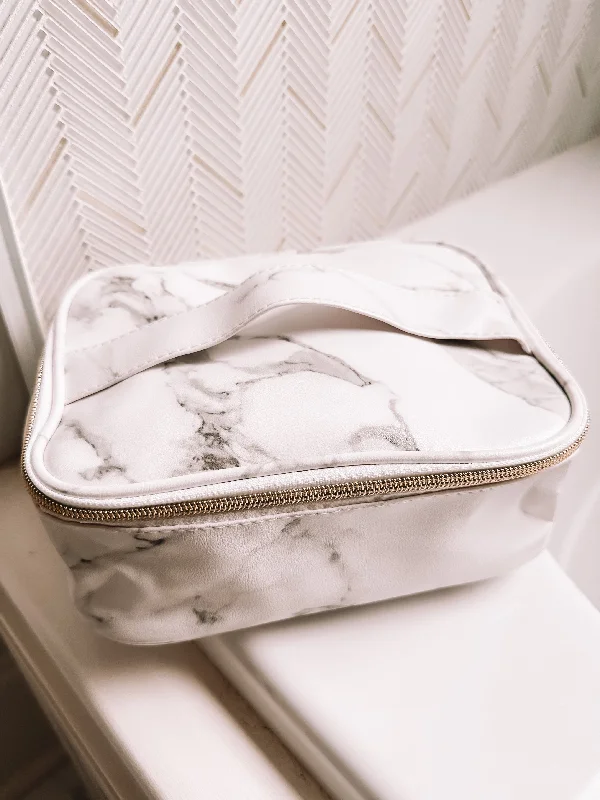 White Marble Cosmetic Bag