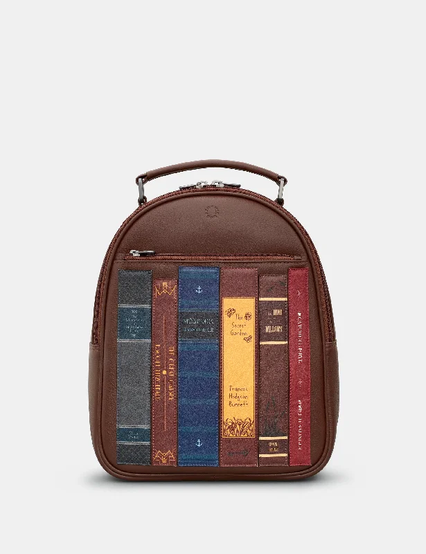 Bookworm Brown Leather Backpack