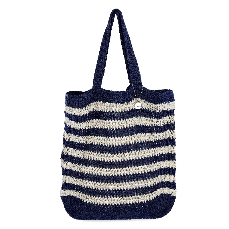 hand crochet - denim stripe