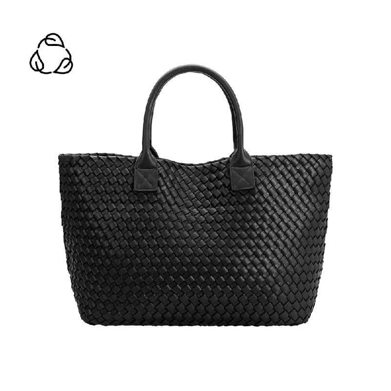 Nora Black Recycled Vegan Leather Tote Bag