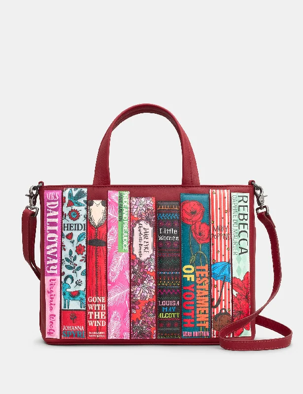 Bookworm Cherry Red Leather Multiway Grab Bag