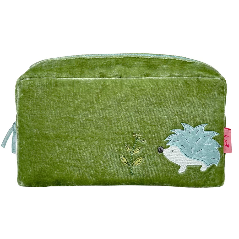 PU353 Olive Hedgehog Cosmetic Purse By Lua