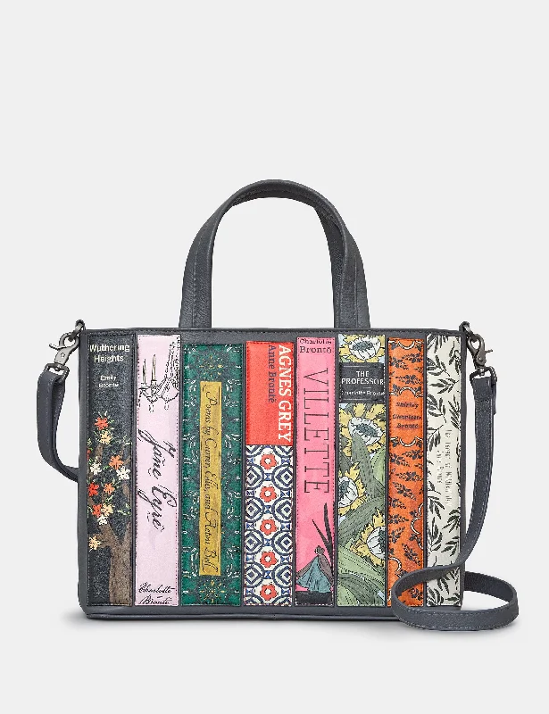 Brontë Bookworm Grey Leather Multiway Grab Bag