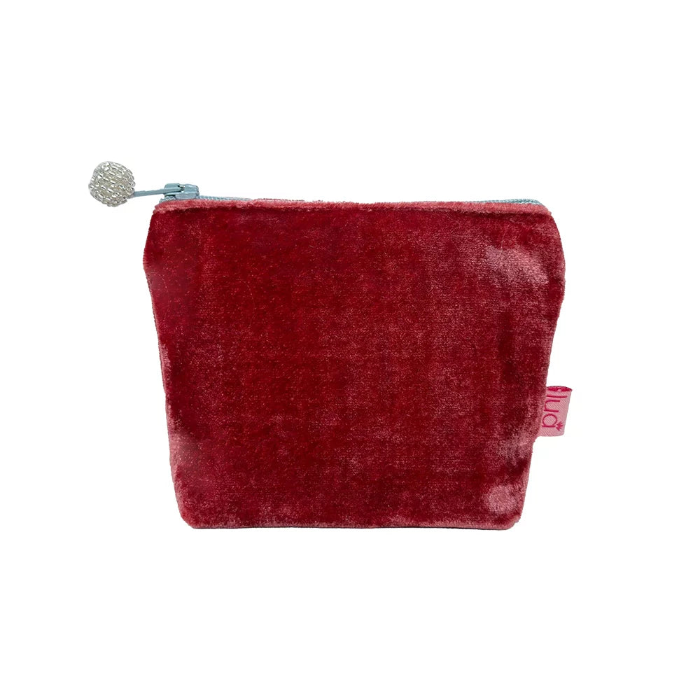 PU415 Earth Red Mini Velvet Purse By Lua