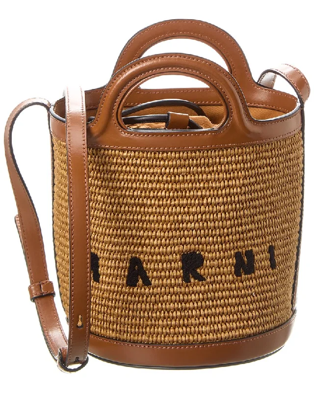 Marni Tropicalia Small Leather-Trim Tote