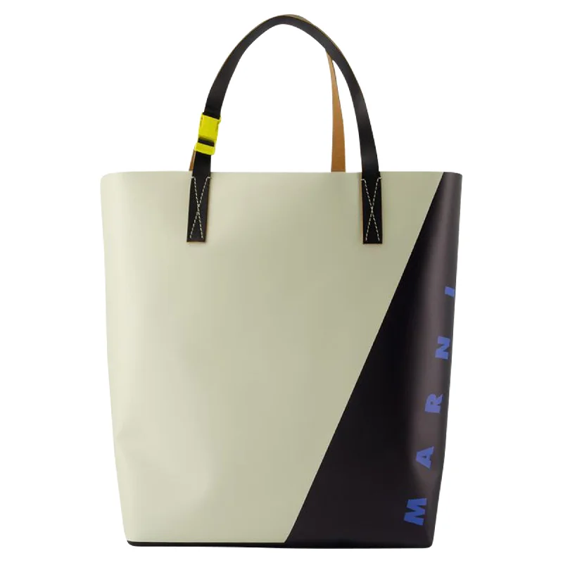 N/s Shopper Bag - Marni - Synthetic - White/Black