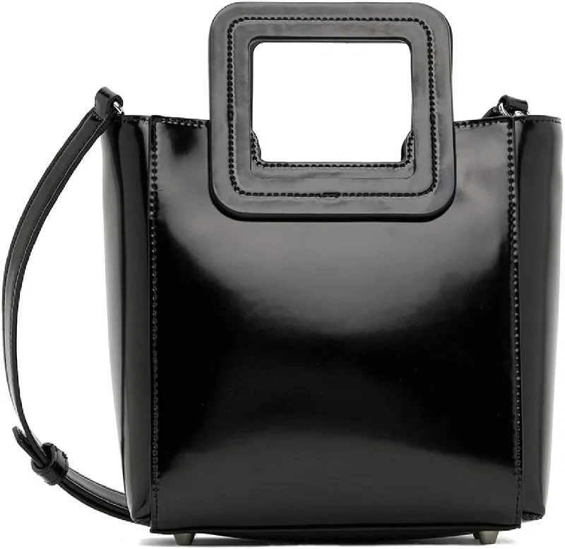 STAUD Women's Black Leather Mini Shirley Bag Handbag Crossbody