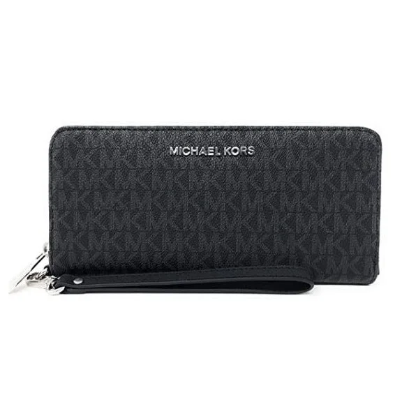 Michael Kors Jet Set Travel Continental  Wristlet Wallet Black (35H8STVT3B)