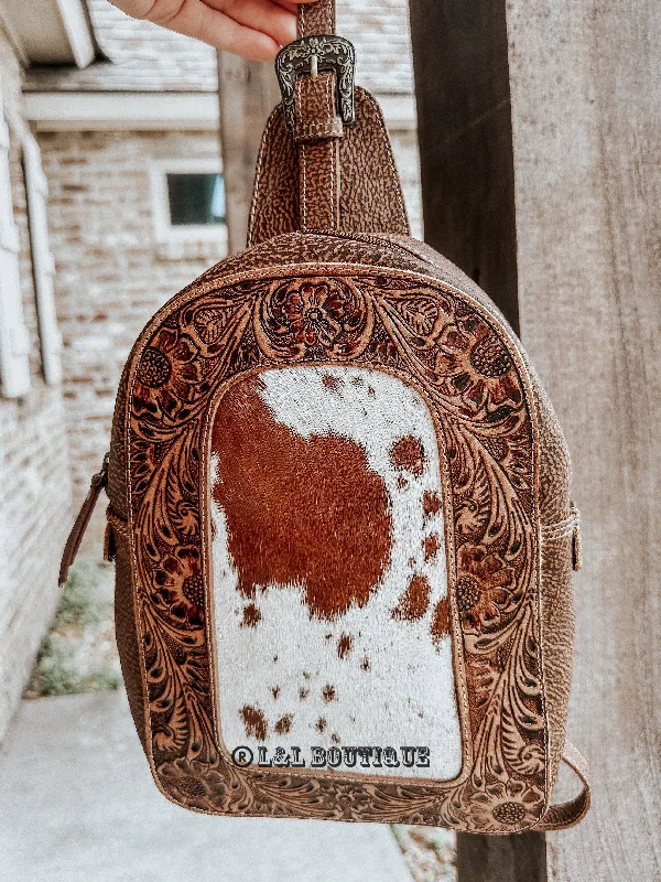 Prairie Cowhide Leather Sling Bag