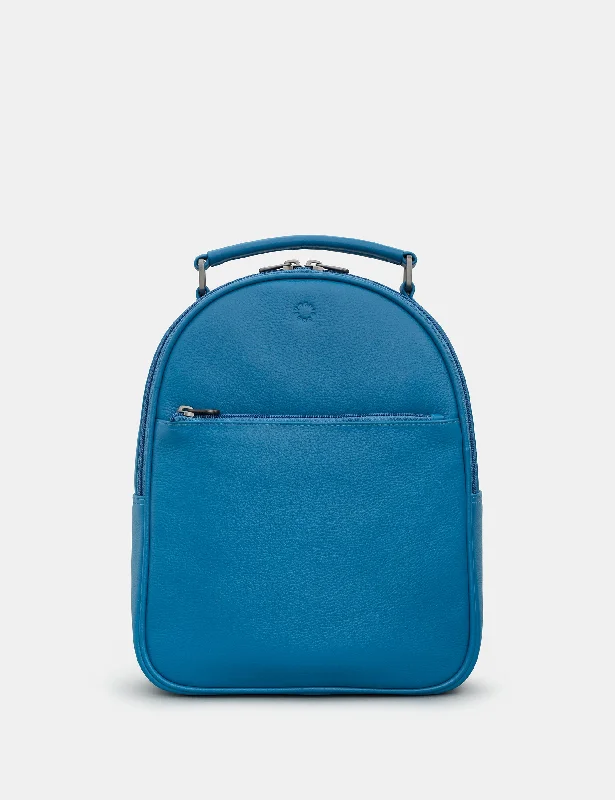 Sloane Petrol Blue Leather Backpack