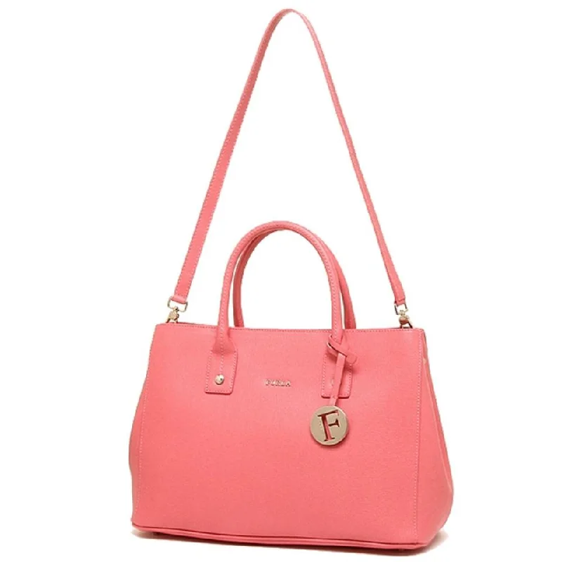 Furla Saffiano Linda Tote Peonia Pink Leather Shoulder Bag (768285)