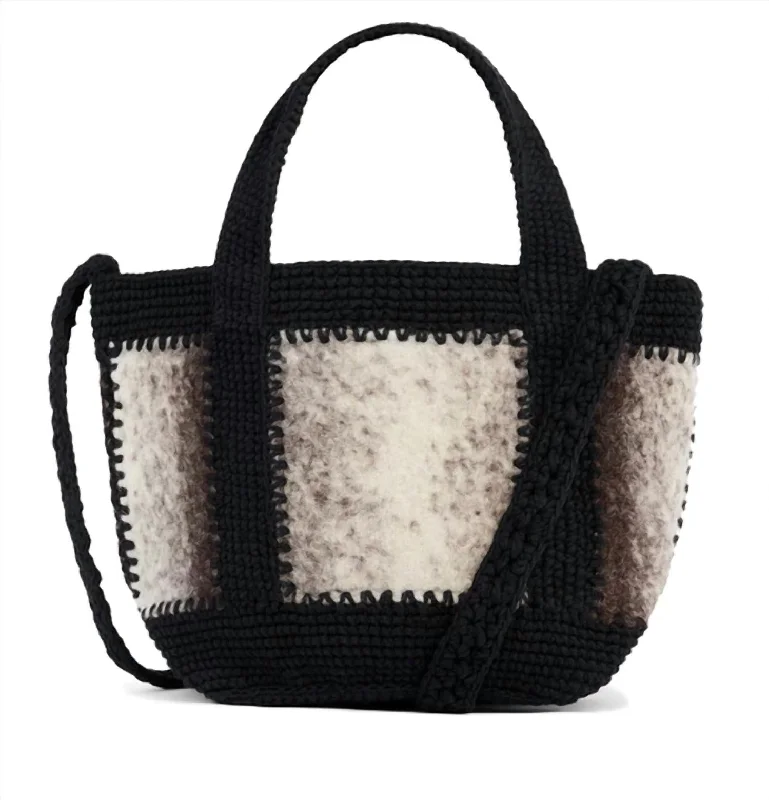 Women's Small Wool Cabas Bag In Grey