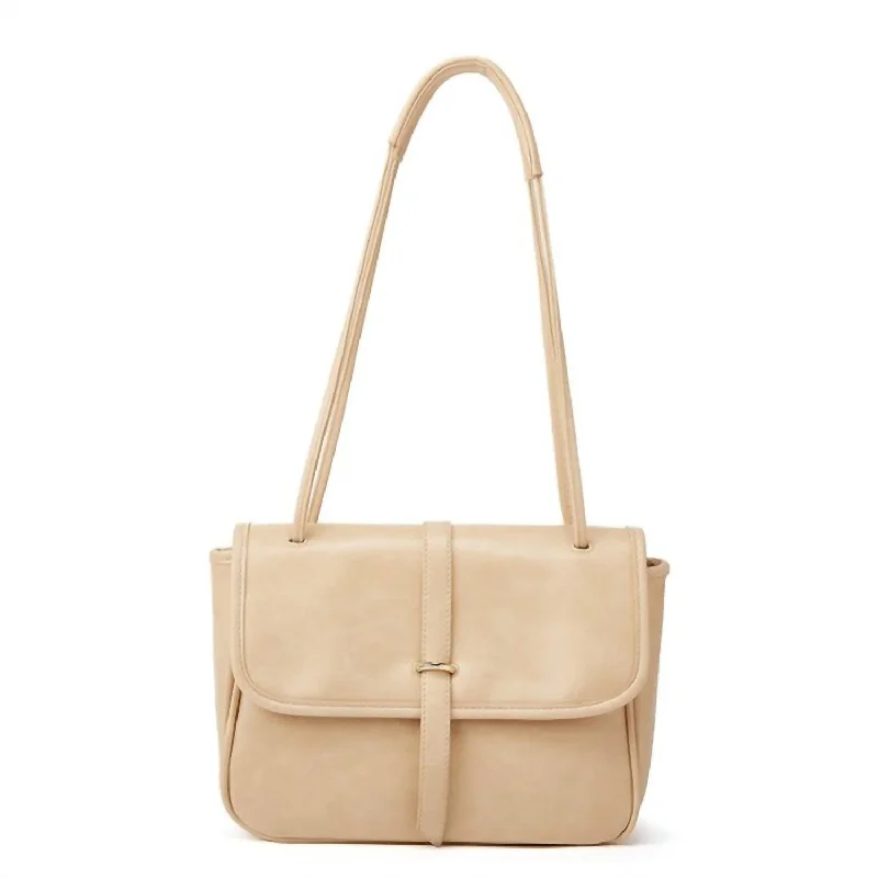 Regina Vegan Leather Shoulder Bag In Cream