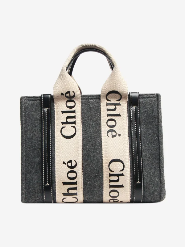 Grey small Woody tote bag