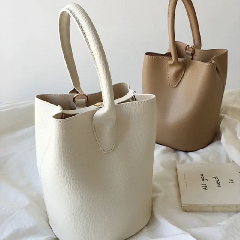 Elena Handbags Chic Leather Bucket Bag