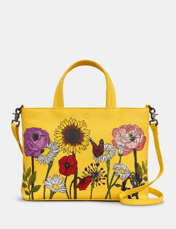 Wildflowers Leather Multiway Grab Bag