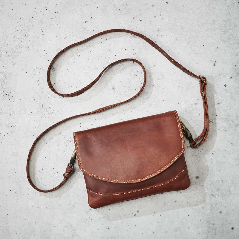 Brown Leather Mini Crossbody