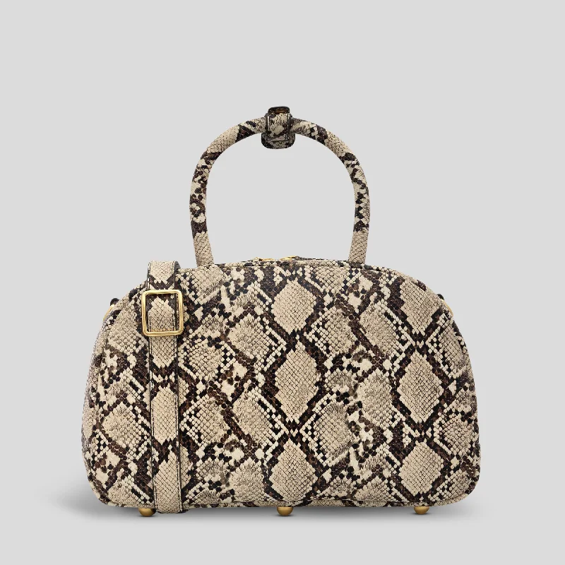 Bowler Crossbody Top Handle Bag -- Snake