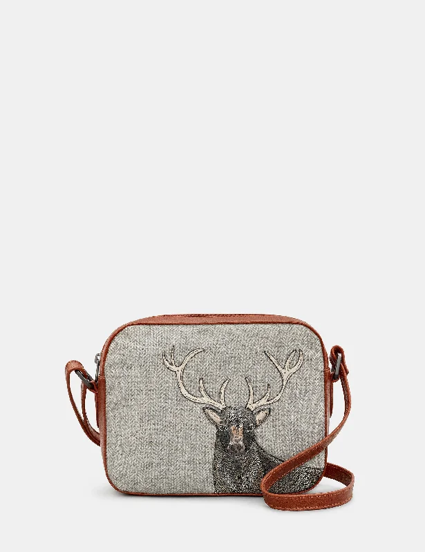 Stag Tweed & Brown Leather Camera Bag