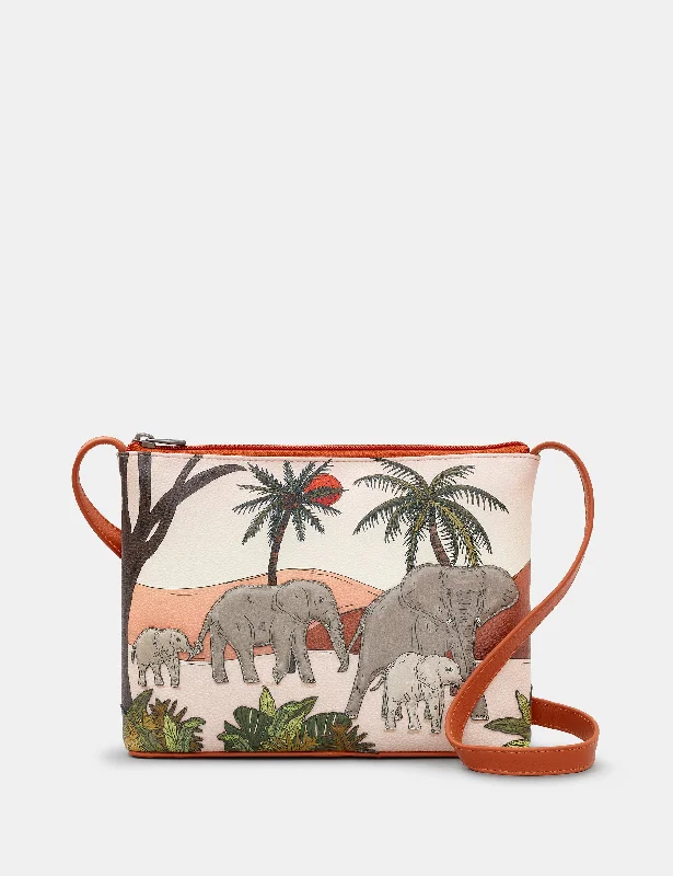 Elephant Parade Rust Leather Cross Body Bag