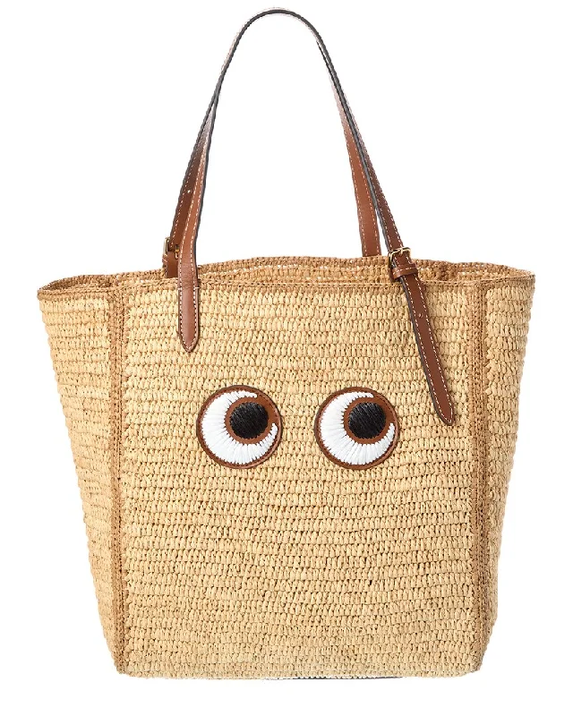 Anya Hindmarch N/S Small Raffia & Leather Tote