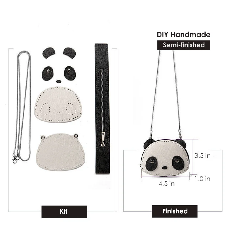 POPSEWING® Leather Panda Wallet Purse Bag DIY Kit