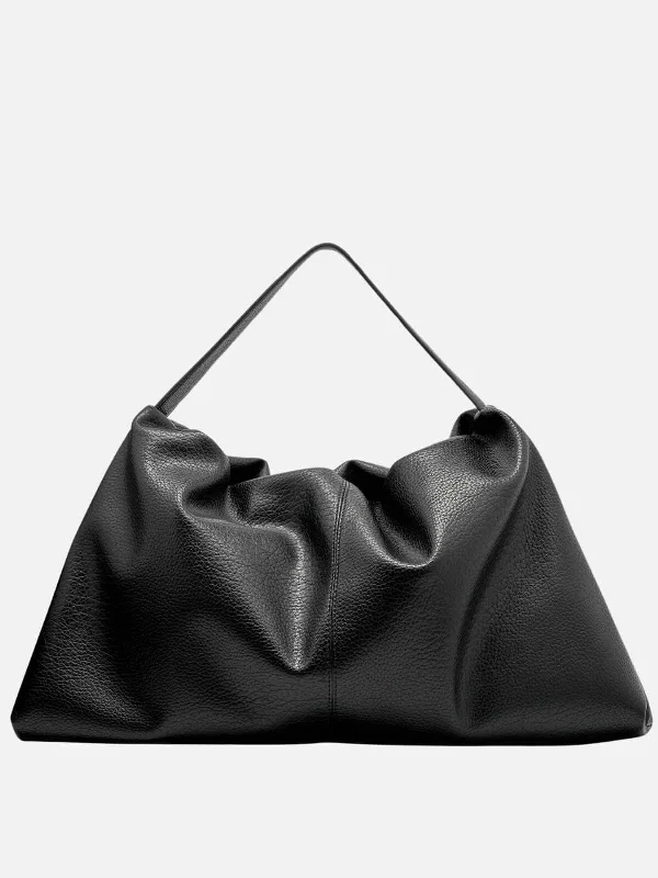 Harlow Slouch Mono Tote - Black Nappa